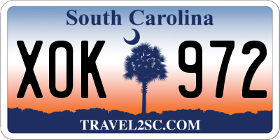 SC license plate XOK972