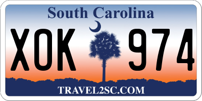 SC license plate XOK974