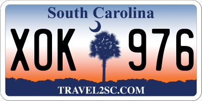 SC license plate XOK976