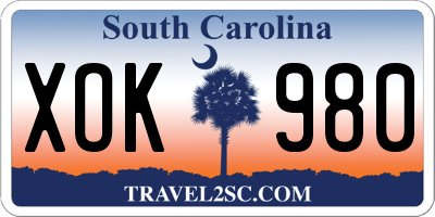 SC license plate XOK980