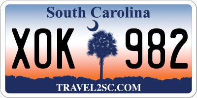 SC license plate XOK982