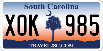 SC license plate XOK985