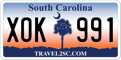 SC license plate XOK991
