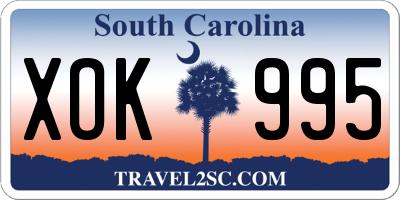 SC license plate XOK995