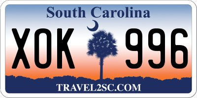 SC license plate XOK996