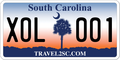 SC license plate XOL001