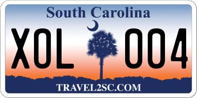 SC license plate XOL004