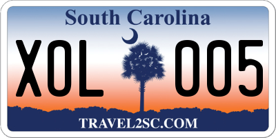 SC license plate XOL005