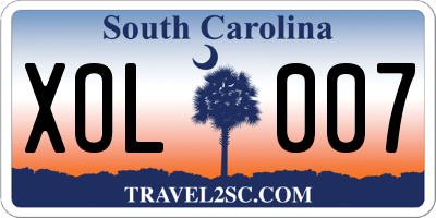 SC license plate XOL007