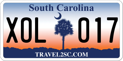 SC license plate XOL017