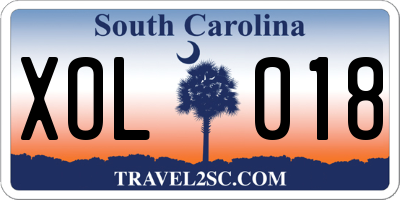 SC license plate XOL018