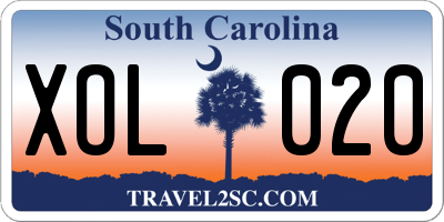 SC license plate XOL020