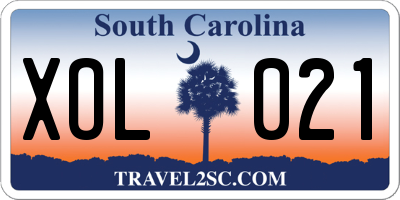 SC license plate XOL021