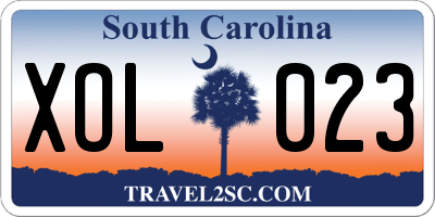 SC license plate XOL023