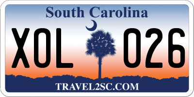 SC license plate XOL026