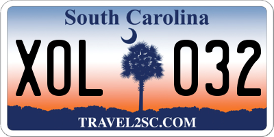 SC license plate XOL032