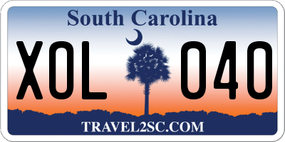 SC license plate XOL040