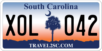 SC license plate XOL042