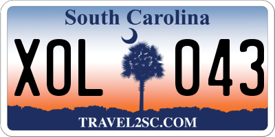 SC license plate XOL043