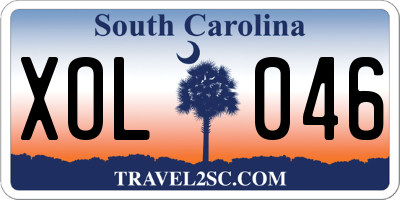 SC license plate XOL046