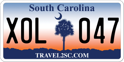 SC license plate XOL047