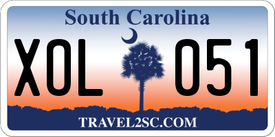 SC license plate XOL051