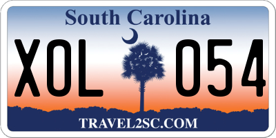 SC license plate XOL054