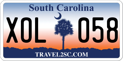 SC license plate XOL058