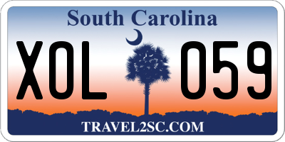 SC license plate XOL059