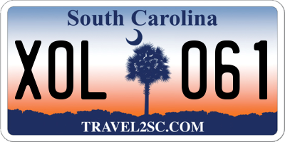 SC license plate XOL061