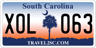 SC license plate XOL063