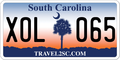 SC license plate XOL065