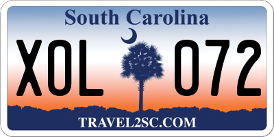 SC license plate XOL072