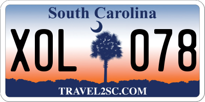 SC license plate XOL078