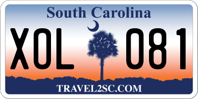SC license plate XOL081