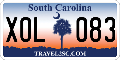 SC license plate XOL083