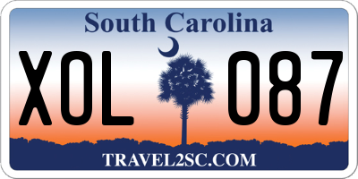 SC license plate XOL087