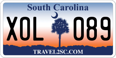 SC license plate XOL089