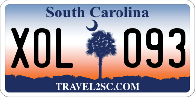 SC license plate XOL093