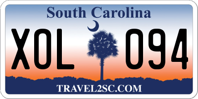 SC license plate XOL094