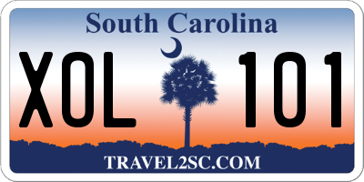 SC license plate XOL101