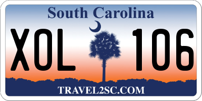 SC license plate XOL106