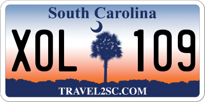 SC license plate XOL109