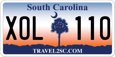 SC license plate XOL110