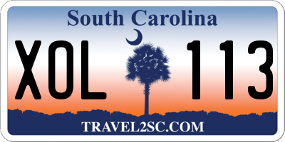 SC license plate XOL113
