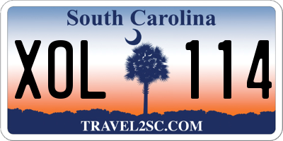 SC license plate XOL114