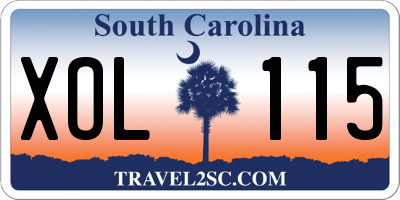 SC license plate XOL115