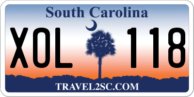 SC license plate XOL118