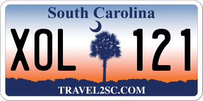 SC license plate XOL121