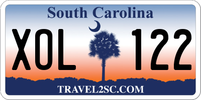 SC license plate XOL122
